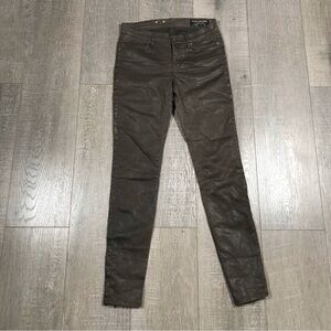 ALLSAINTS Coated Skinny Jean Ankle Zipper Size W25